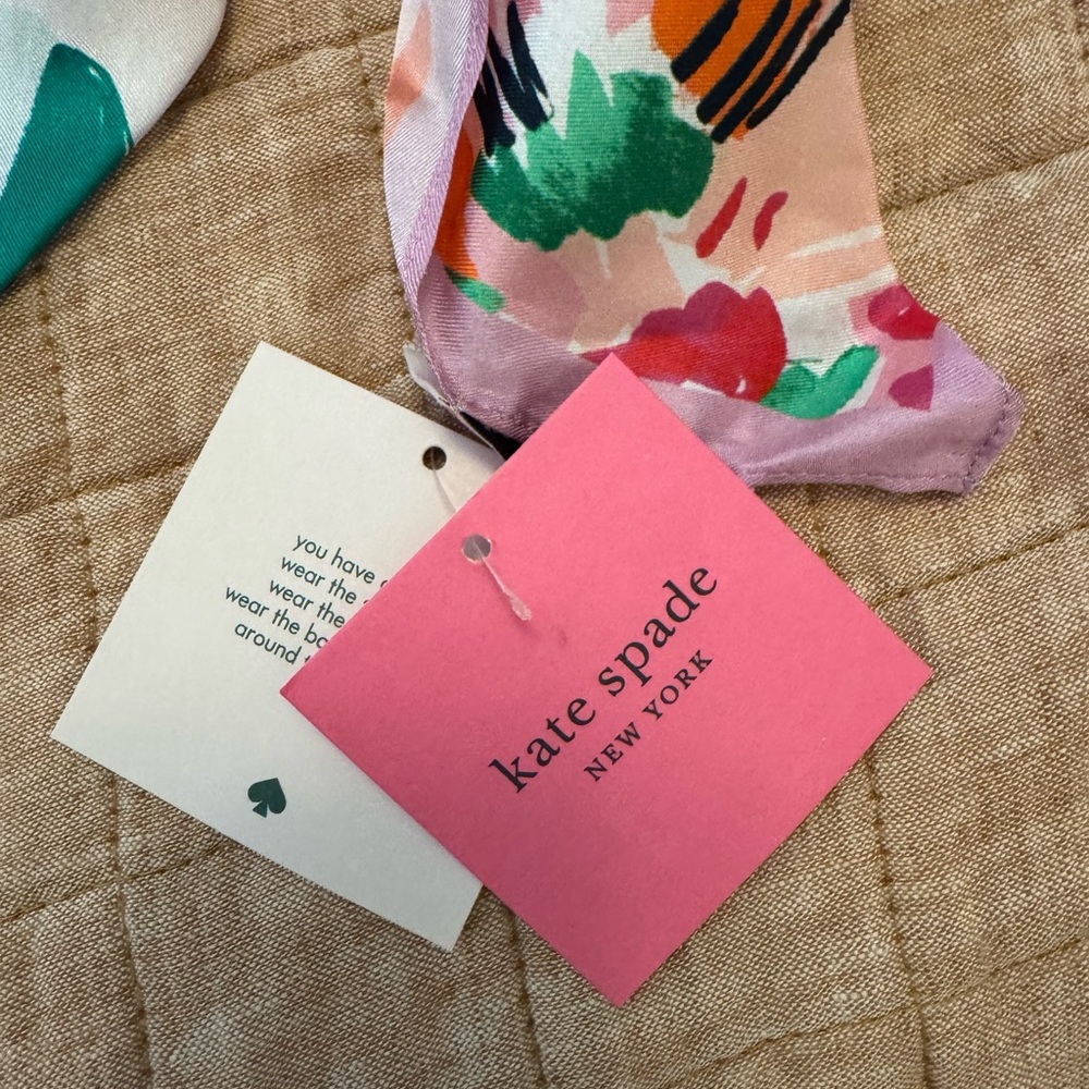 Kate Spade Floral Silk Scrunchie/Scarf - Pink and Green - Picture 4 of 4